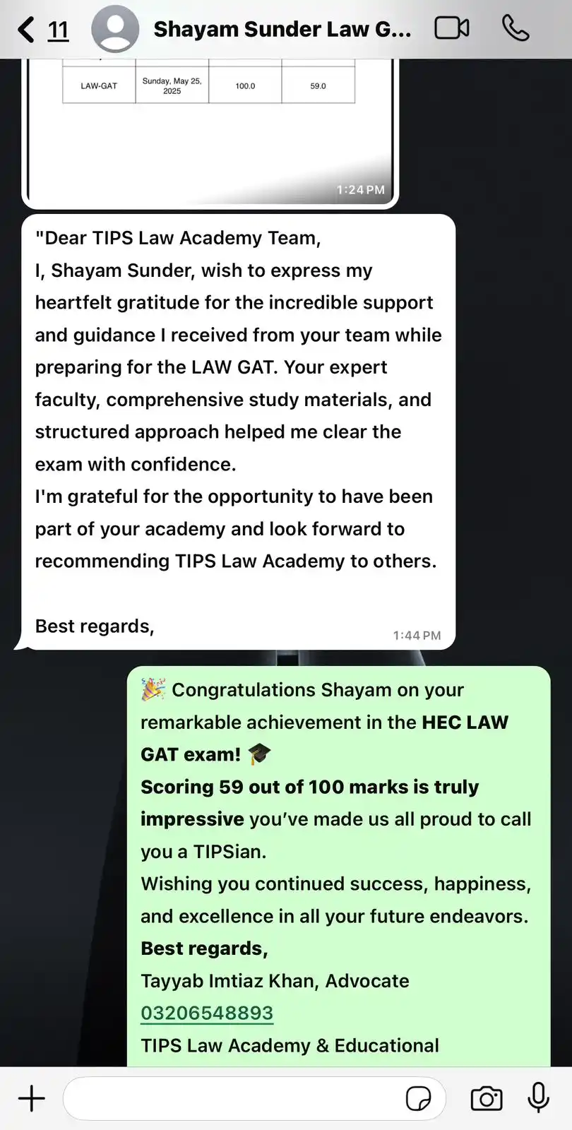 Image from TIPS LAW ACADEMY AND EDUCATIONAL CONSULTANTS: Another Success Story! All praise to Allah Almighty — we’re proud to s...