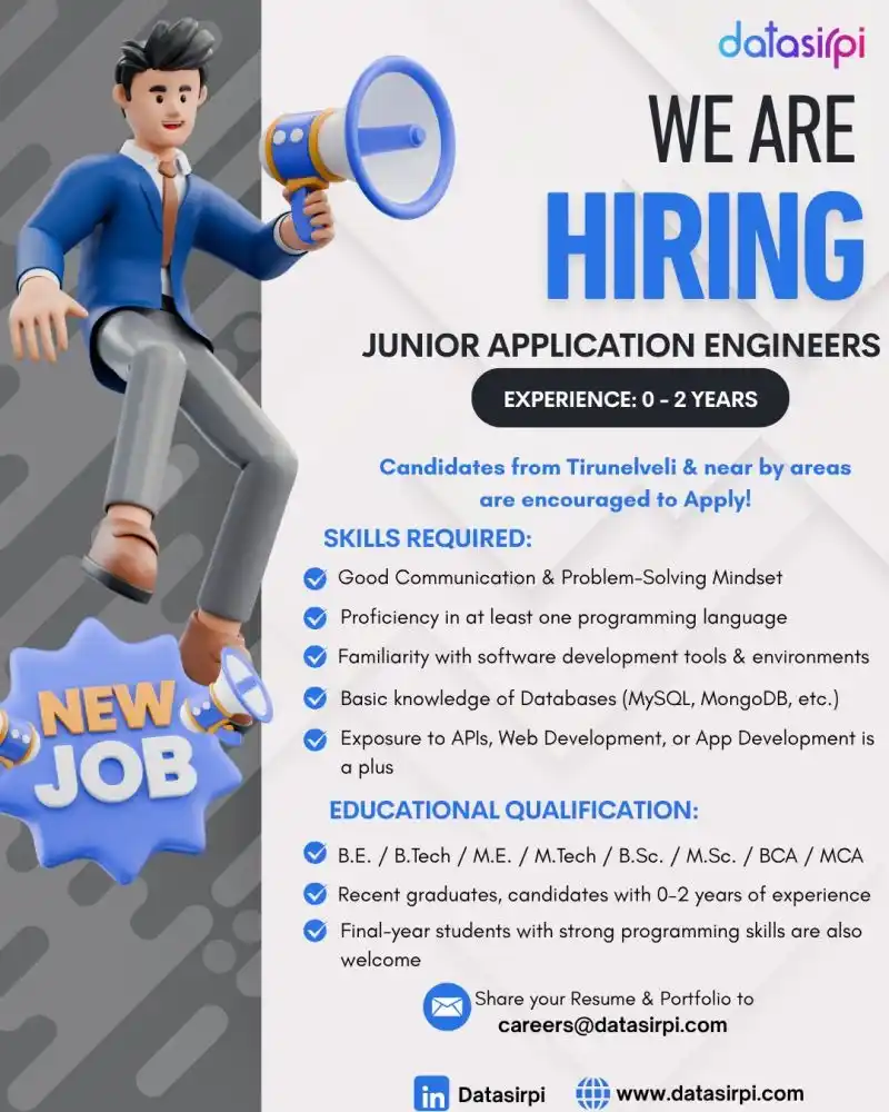 Image from Job Openings: Are you from Tirunelveli with a passion for coding? Begin your tech j...
