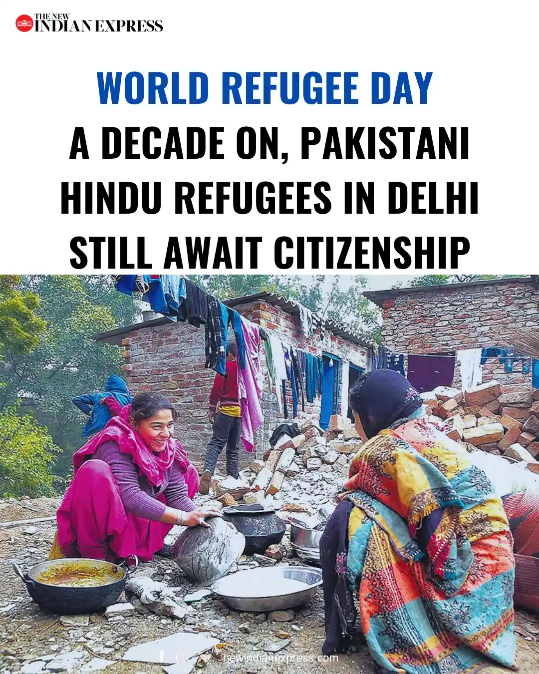 Image from The New Indian Express: As World Refugee Day is observed across the globe on Friday, hundreds ...