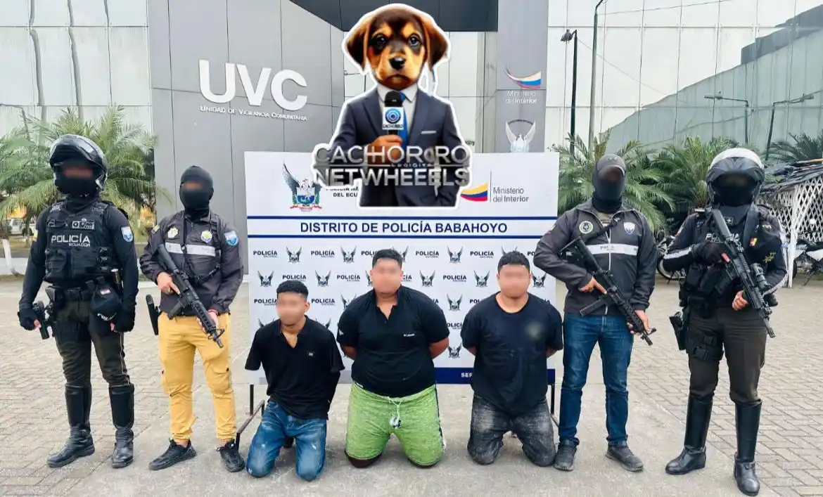 Image from El Cachorro TV: 🚨ATENCIÓN 🚨 En Babahoyo, la Policía detuvo a tres presuntos integra...