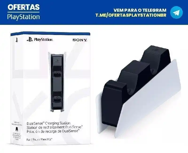Image from Ofertas Playstation BR: *Base de Carregamento para Dualsense* via Mercado Livre🇧🇷 De ~R$24...