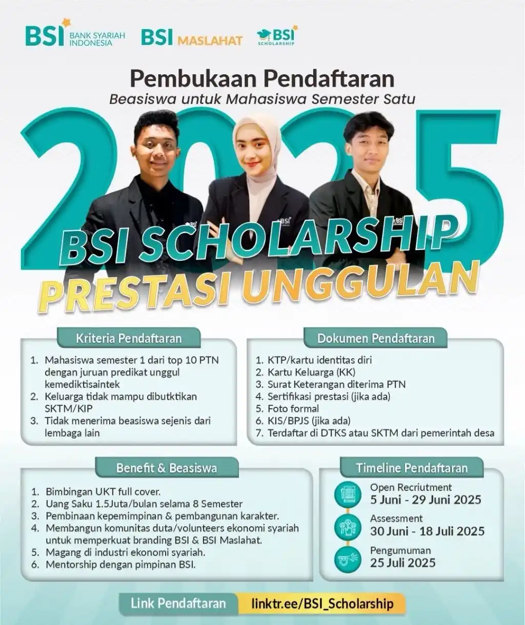 Image from berceuramah: *📢 BSI Scholarship Prestasi Unggulan⭐‼️*  *📍link pendaftaran :* * ht...