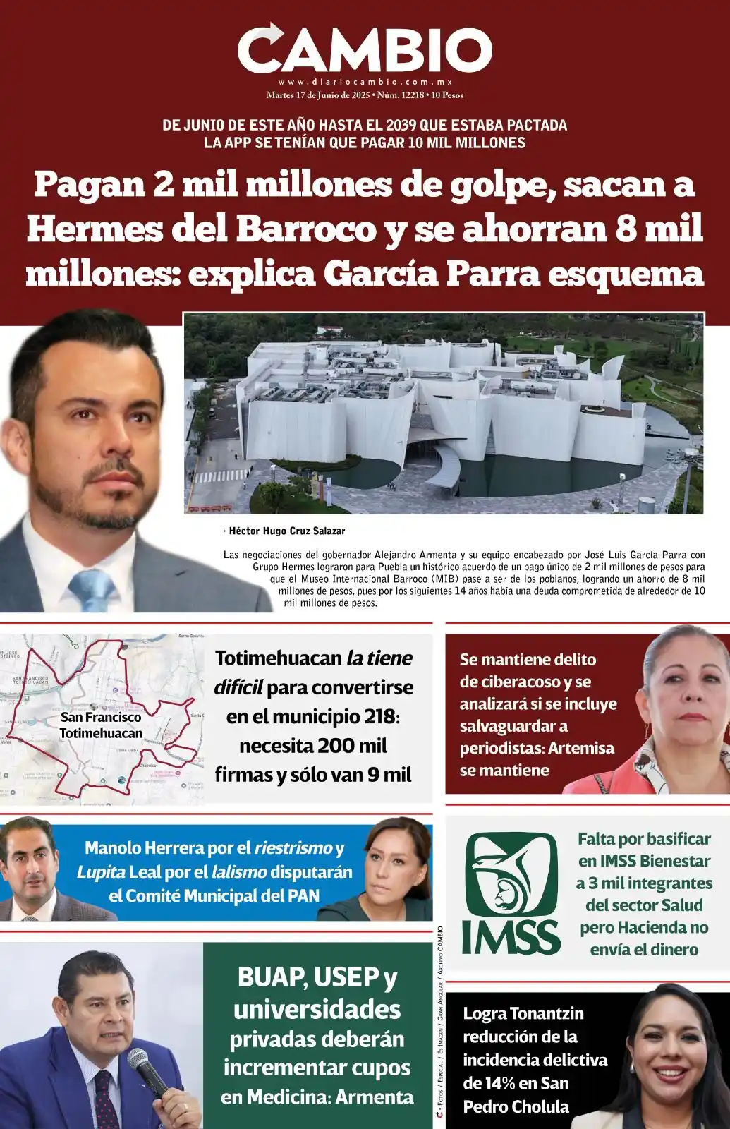 Image from Diario Cambio: 😁 ¡Bueeeenos días, queridos lectores! Aquí, la portada de hoy   💰 ¡P...