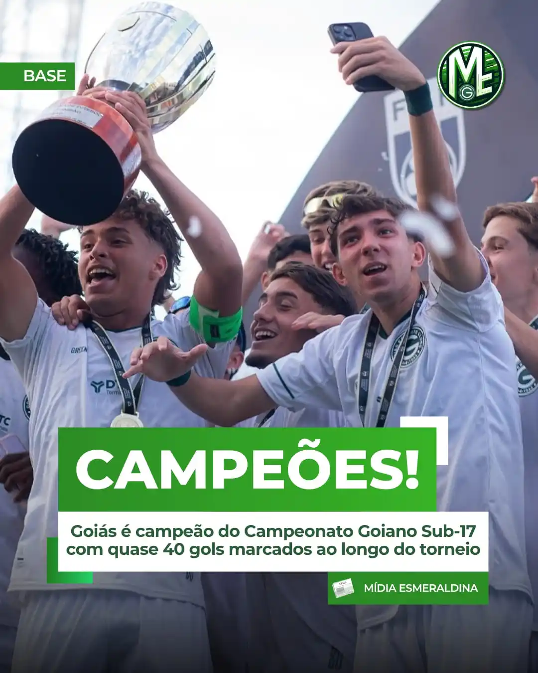 Image from Mídia Esmeraldina: CAMPEÕES! O Goiás foi campeão do Campeonato Goiano Sub-17 nessa quinta...