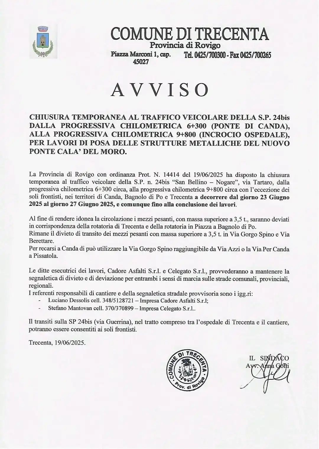 COMUNE DI TRECENTA post