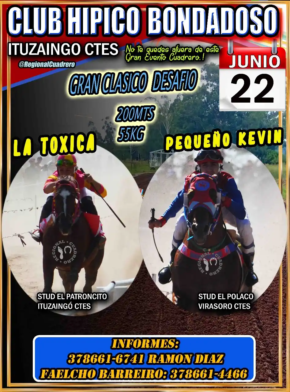 Image from 🐎⭐️⭐️⭐️Regionalcuadrero_Canal oficial..📸📹🐎🐎: Clásico Confirmado para el próximo 22 de Junio en la recta del Hipico ...