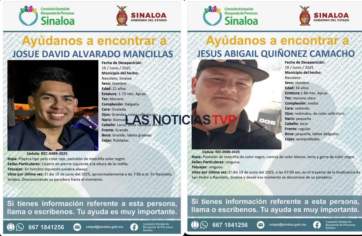 Image from Canal de información Las Noticias TVP 📺📡🎥: Confirman el “levantón” de dos policías de Culiacán 🚨 👮♂️ En el mun...