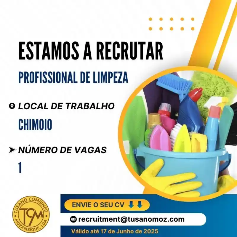 Image from Emprego | Todasvagas 🇲🇿: Estamos a procura de um(a) Profissional de limpeza para o nosso client...