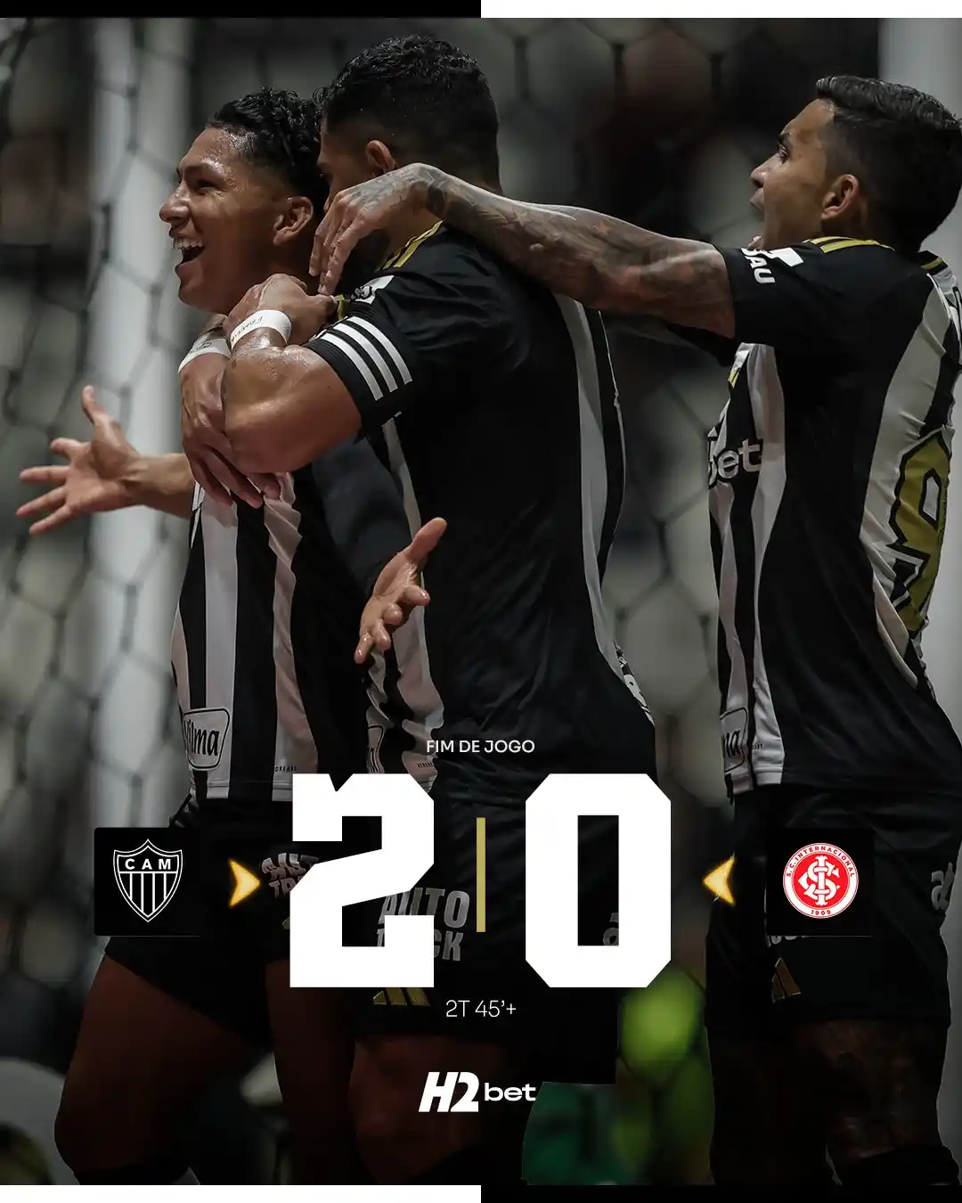 Image from Clube Atlético Mineiro: 🐓 *☑️ FIM DE JOGO: ATLÉTICO 2X0 INTERNACIONAL.* NA ÚLTIMA PARTIDA A...