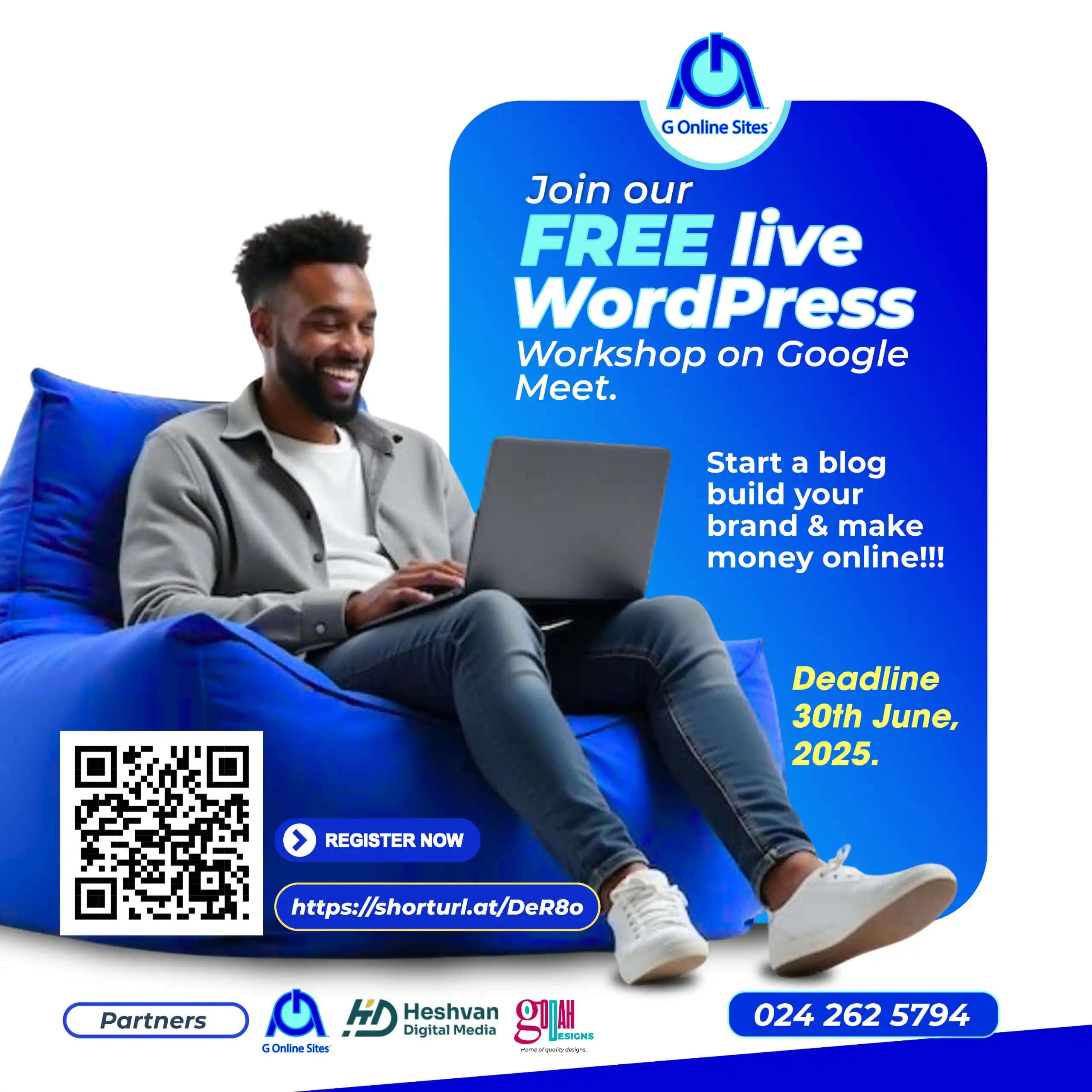 Image from G Online Sites - Web Hosting | Domains | Websites | Bulk SMS | Web Tips: FREE live WordPress workshop happening online via Google Meet. Organiz...