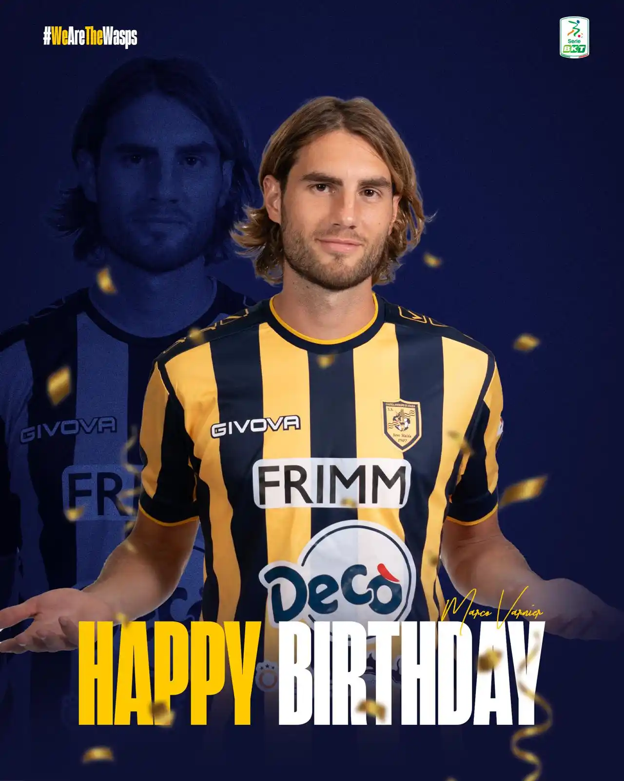 Image from S. S. Juve Stabia 1907 - Official Channel: Happy Birthday, Marco 🎂🎉💛💙  <a class="text-blue-500 hover:underlin...