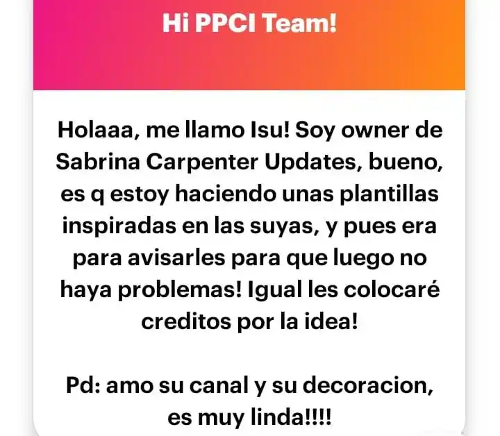 Image from 𐔌🍓꒱𝐏ı𝗇𝐤 𝐏ᨵ𝗇𝐲 𝐂ɭυϐ 𝐈𝗇𝖿ᨷ ✿˚₊‧: > 💬‐ Hi, my name is Isu! I'm the owner of Sabrina Carpenter Updates. ...