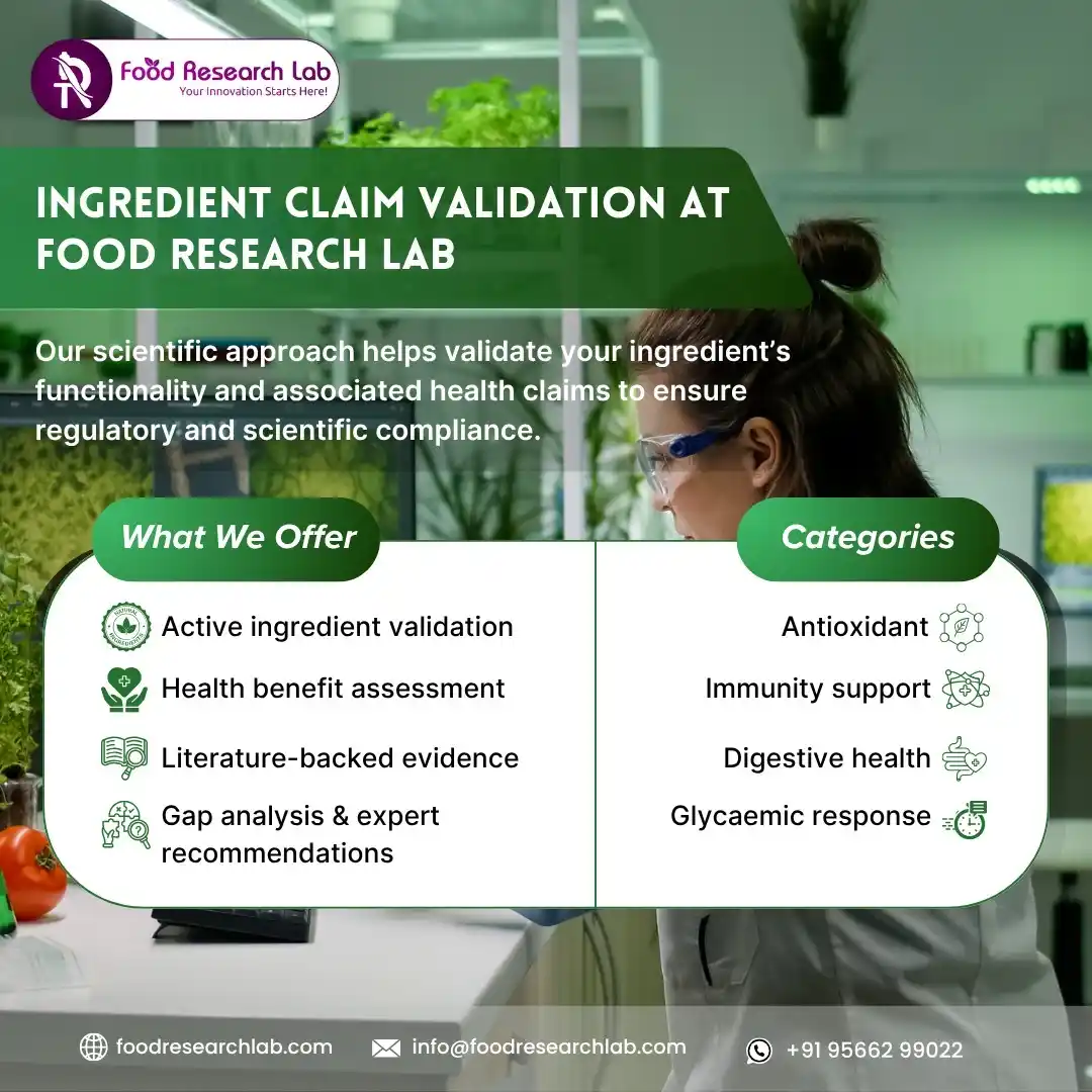 Image from Foodresearchlab: Hi! 🧪 Struggling with functional ingredient claims? Food Research Lab...