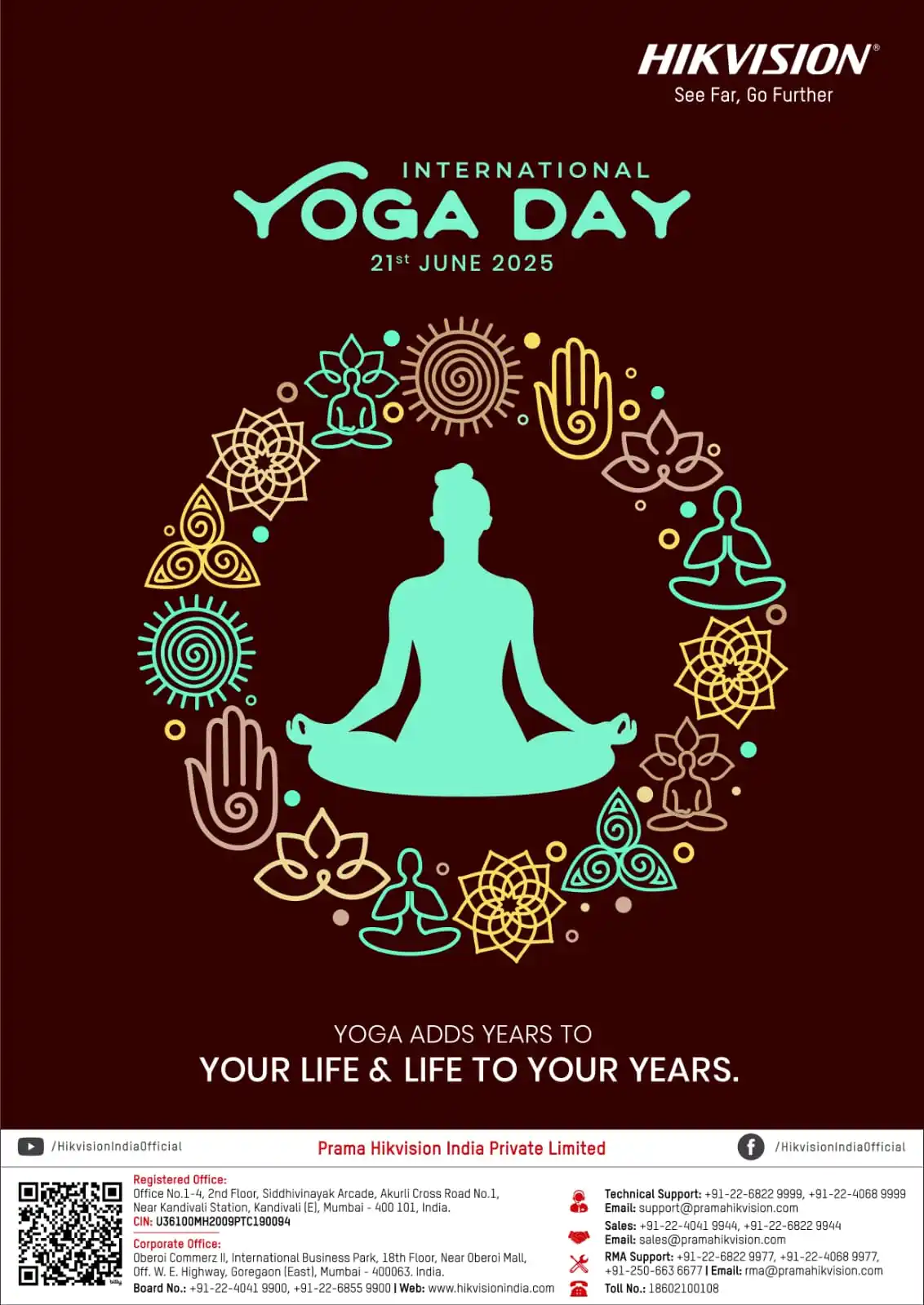 Image from HIKVISION INDIA: *🧘‍♀️ HIKVISION INDIA Sends Warm Yoga Day Greetings! 🌞*  *YOGA ADDS ...