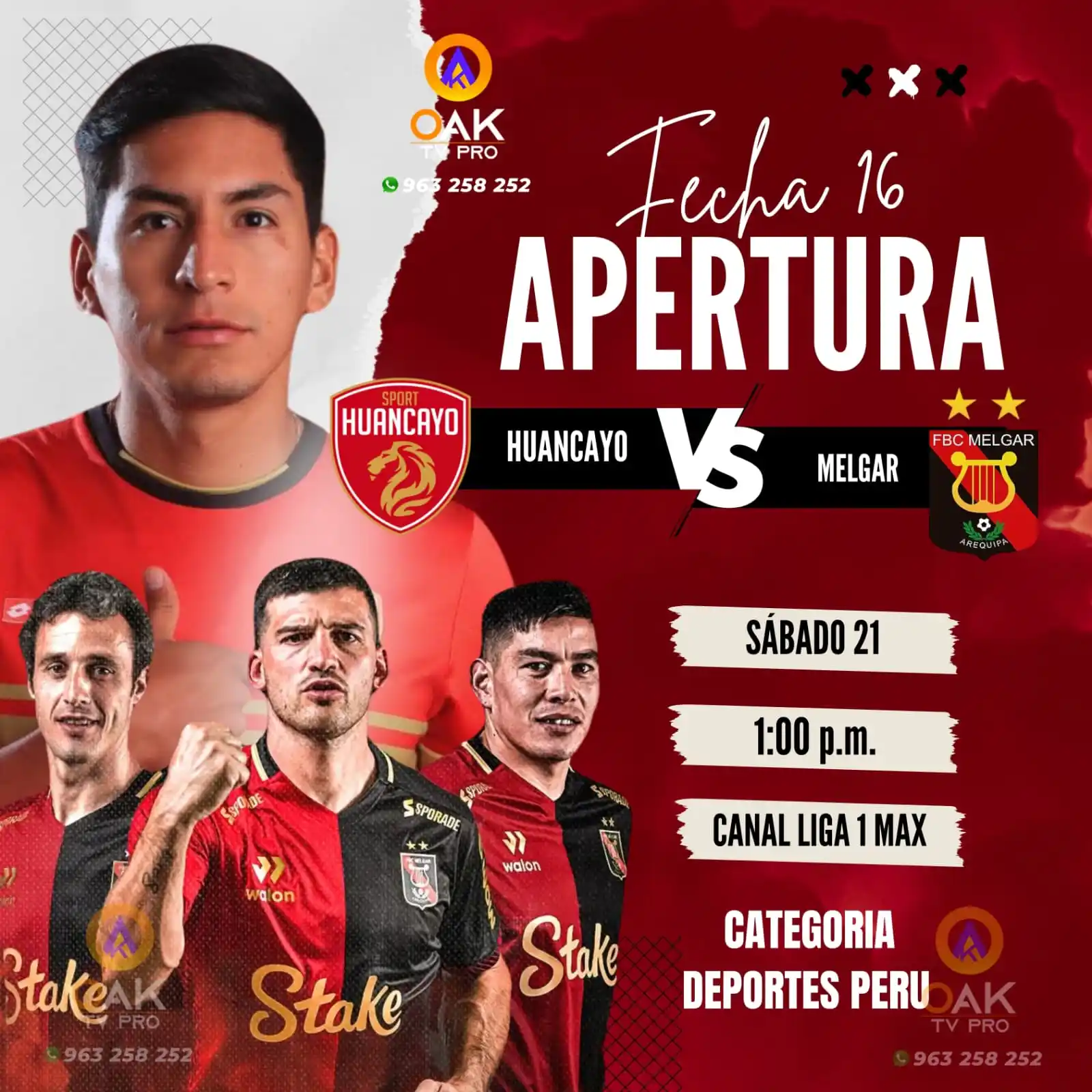 Image from FLYER EVENTOS OAK TV PRO: Huancayo vs Melgar...