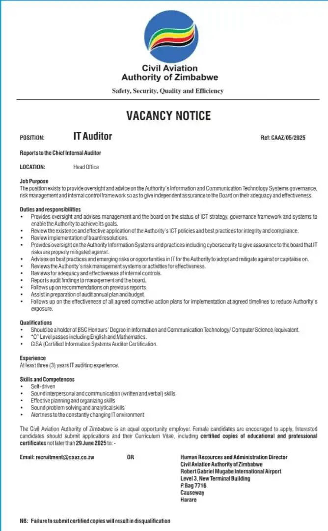 Image from Opportunities In Zimbabwe And Beyond: IT Auditor...