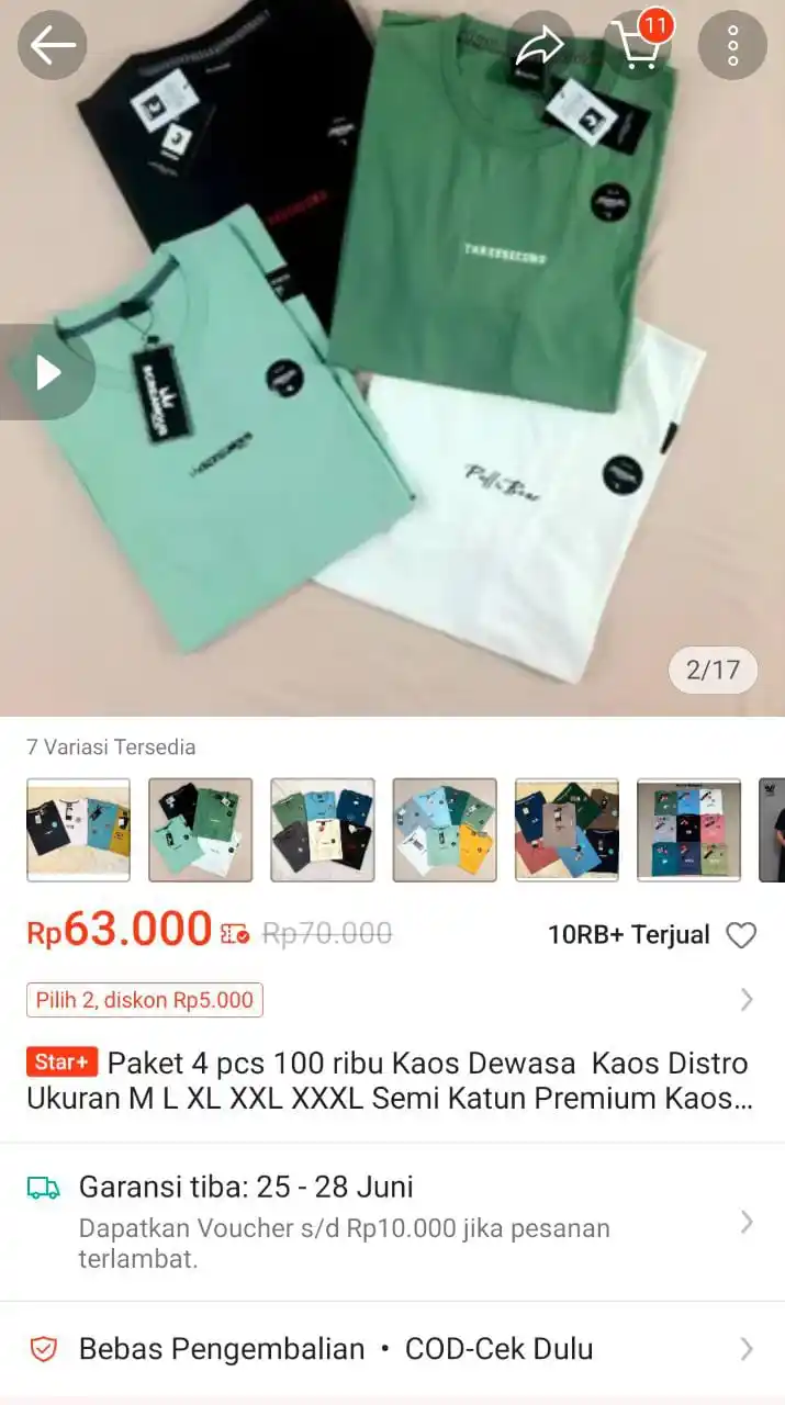 Image from Racun Promo Shopee 🧡: Kaos 100rb dapat 4pcs https://s.shopee.co.id/2LMiVDhK8h?share_channel_...