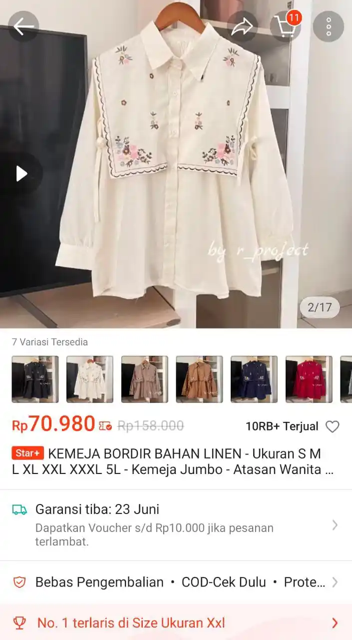 Image from Racun Promo Shopee 🧡: Kemeja bordir bahan linen https://s.shopee.co.id/1LU9f92Vj2?share_chan...