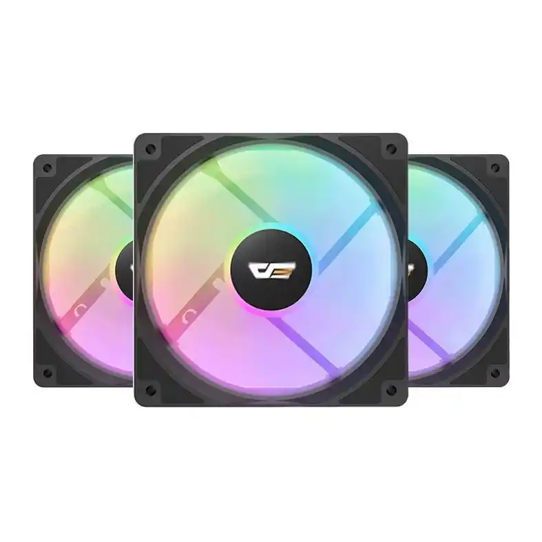Image from AnruTech - Promoções: 🔥 Kit Ventoinhas Aigo Darkflash CL12, Rainbow, 3x120mm, Preto, RAINBO...