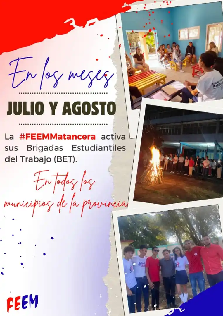 Image from FEEM Matancera 🐊🇨🇺💙: ✊️| Las  Brigadas Estudiantiles del Trabajo 🚩 (BET) se activan en est...