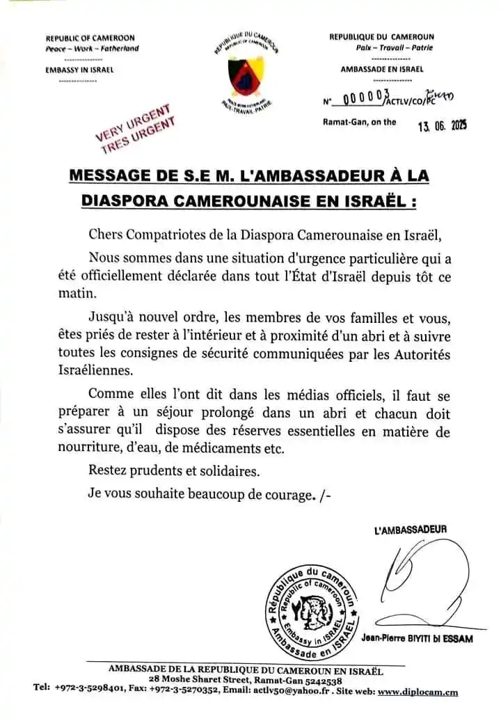 Image from Afrik New's: *Le Cameroun 🇨🇲 à son tour sonne la cloche d'alerte : l'ambassadeur ...