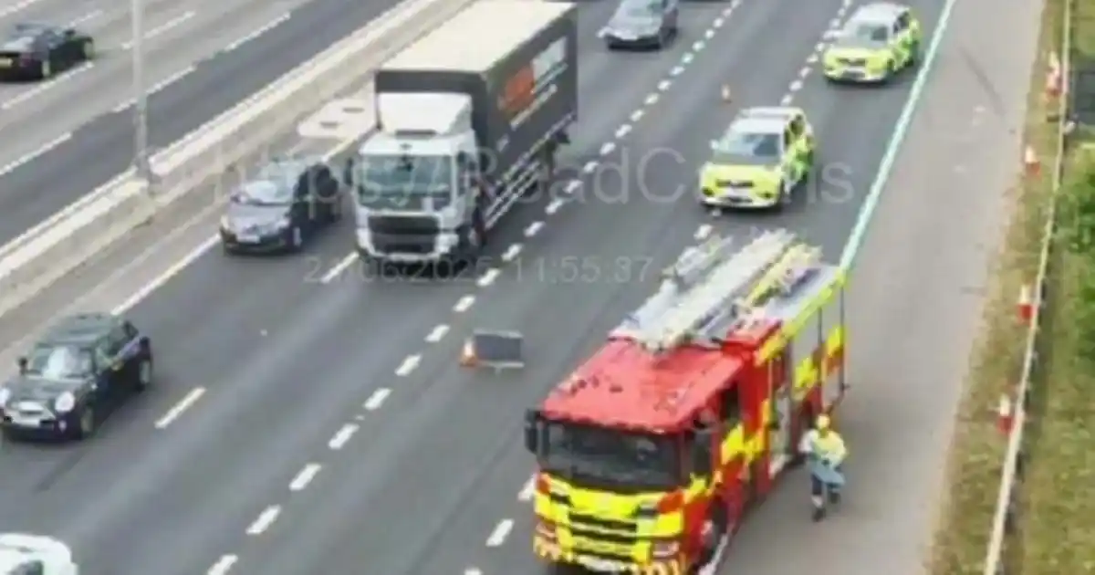 Image from Yorkshire Live: *Live M62 updates as police and rescue crews attend crash near Lofthou...