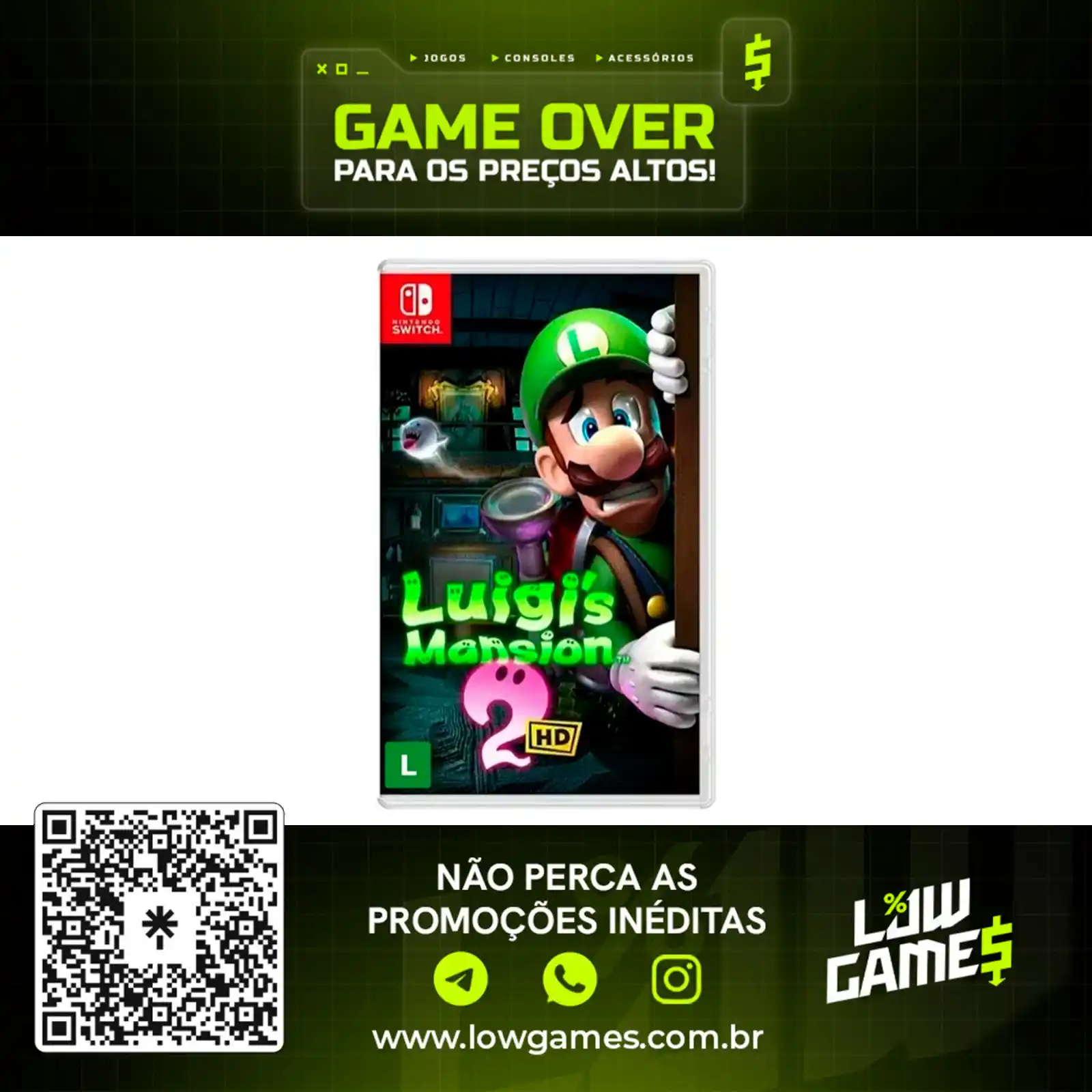Image from Low Games: Luigi's Mansion 2 HD - Mídia Física Nintendo Switch
 
 💡Esse jogo é b...