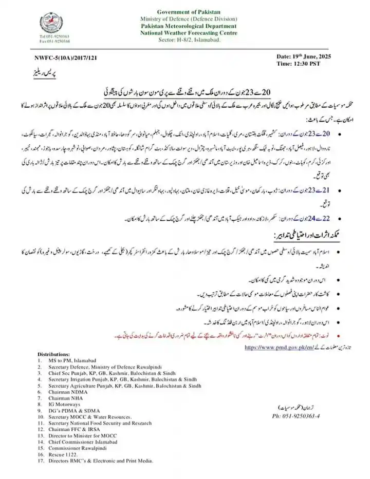 Image from Voice Of Mianwali - آواز میانوالی نیوز: موسم اپ ڈیٹ : 20 جون سے 23 جون کے درمیان اسلام آباد،راولپنڈی، اٹک، چ...