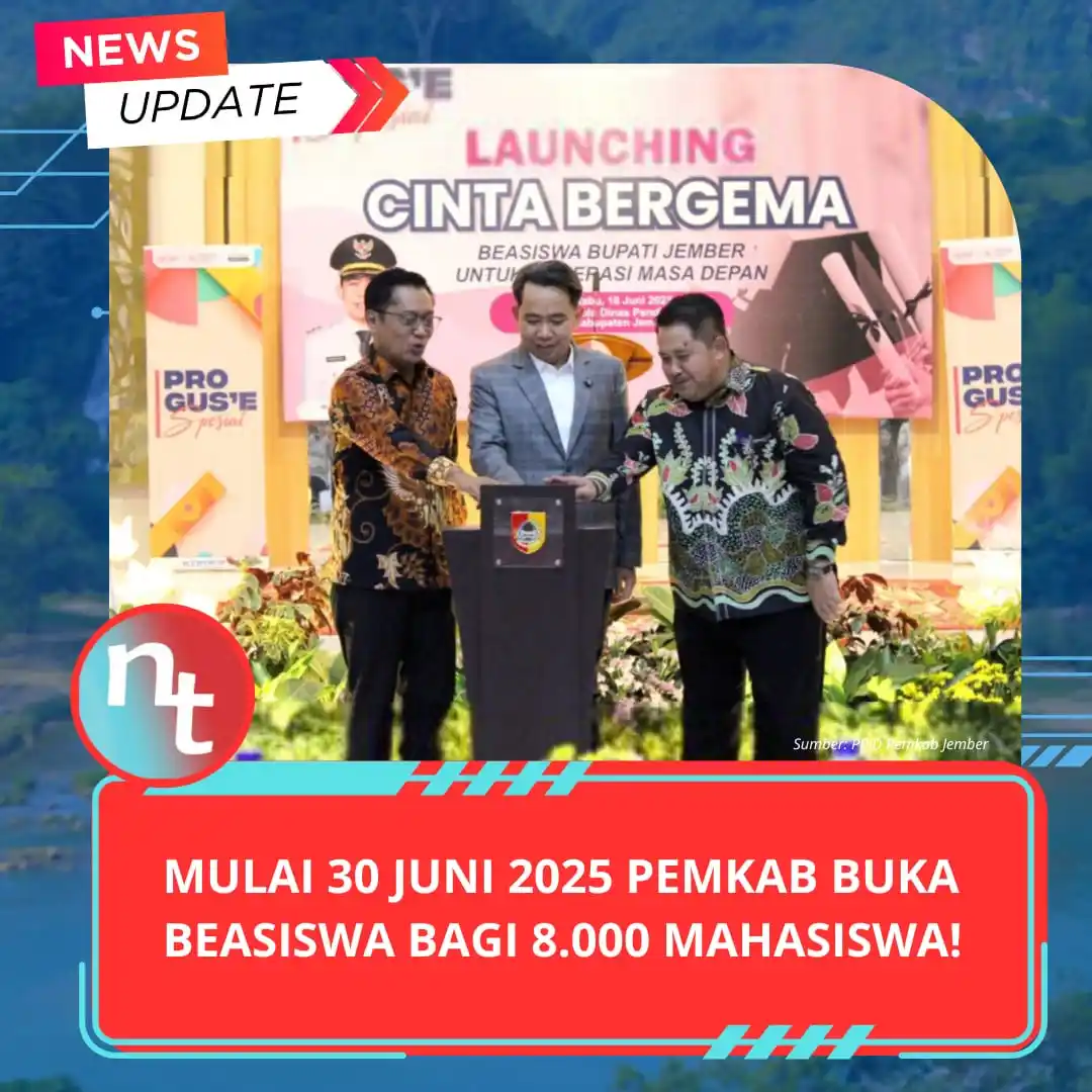 Image from NESIATIMES.COM: Mulai 30 Juni 2025 Pemkab Buka Beasiswa Bagi 8.000 Mahasiswa, Dapat Ba...