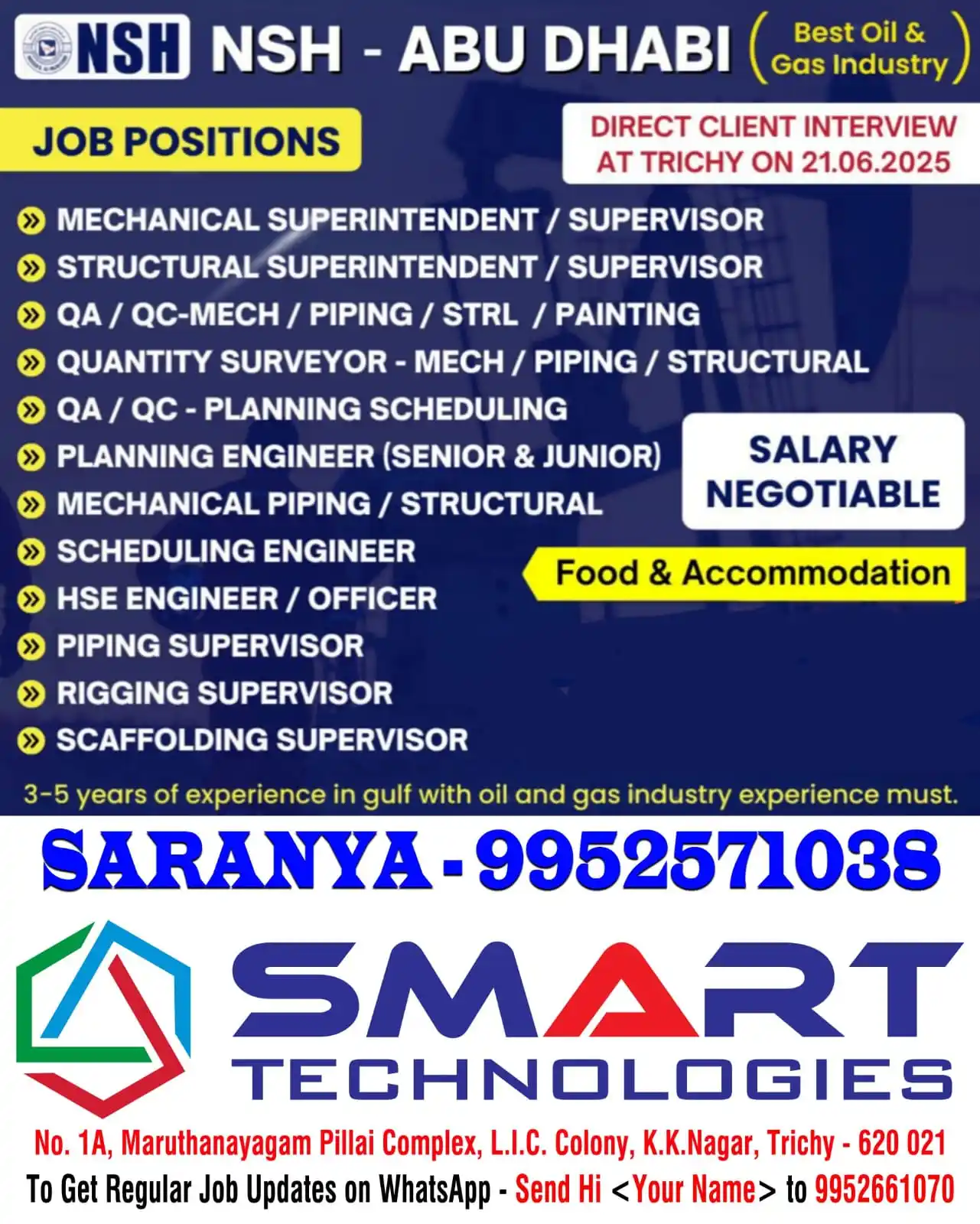 Image from SMART Technologies Trichy Travel Agency | Overseas Manpower Consultancy | Foreign Jobs | Abroad Jobs: New Demand - 21/06/2025 Interview  Please Call Saranya - 9952571038...