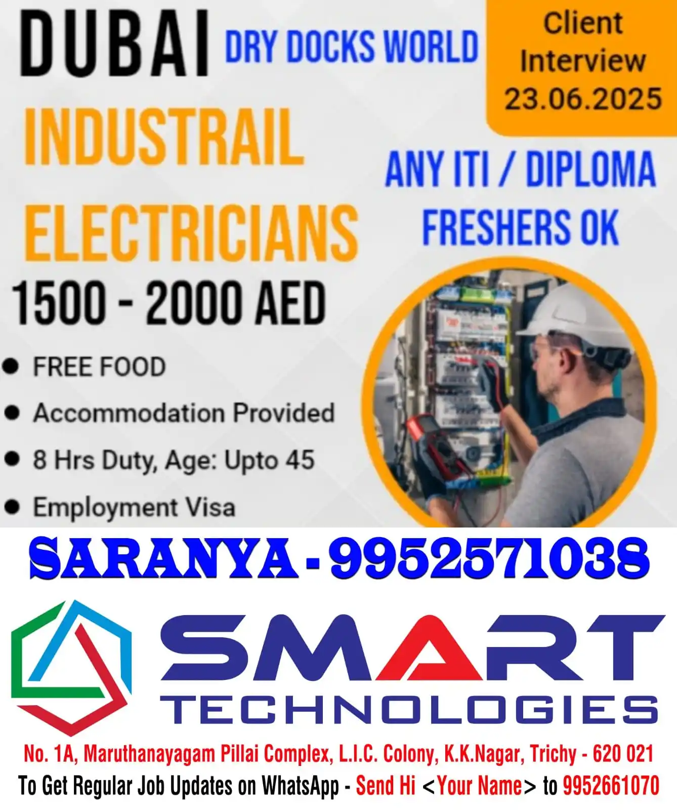 Image from SMART Technologies Trichy Travel Agency | Overseas Manpower Consultancy | Foreign Jobs | Abroad Jobs: New Demand - 23/06/2025 Interview  Please Call Saranya - 9952571038...