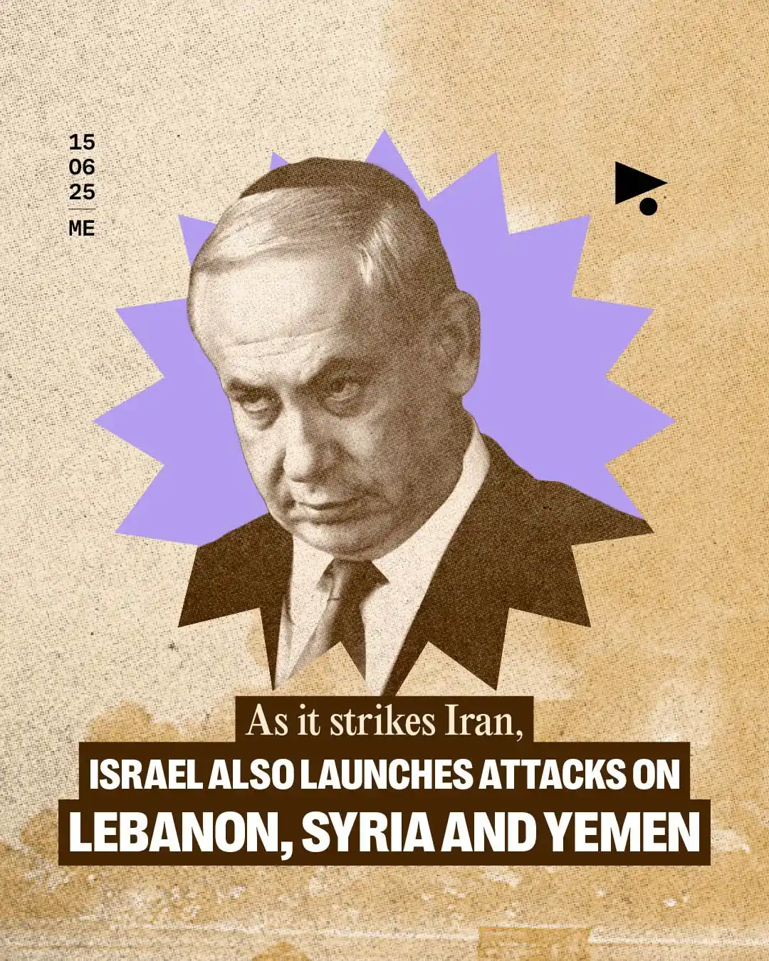 Image from Megaphone News: _News_ | *As it strikes Iran, Israel also launches attacks on Lebanon,...