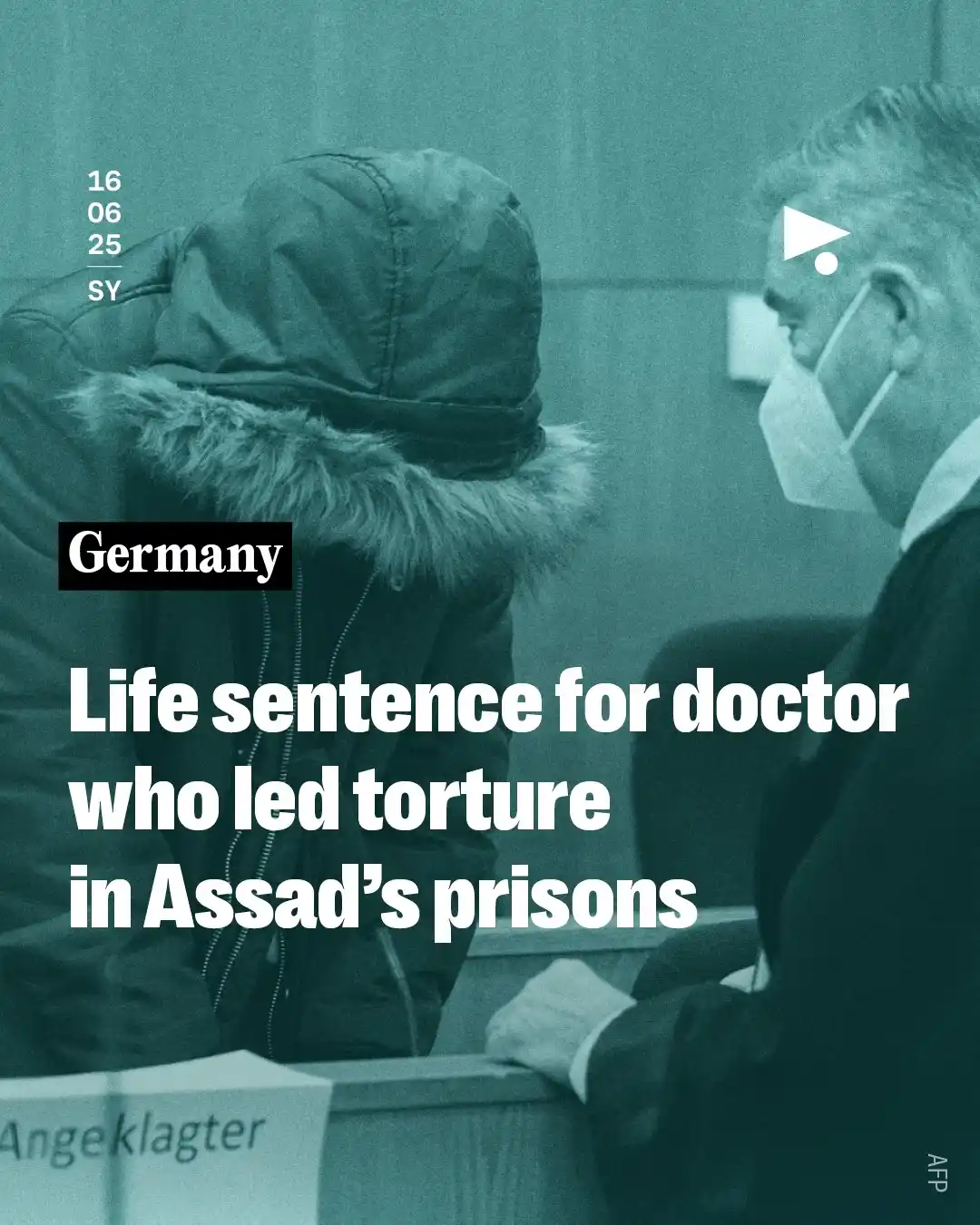 Image from Megaphone News: _News_ | *Germany* *Life sentence for doctor who led torture in Assad'...