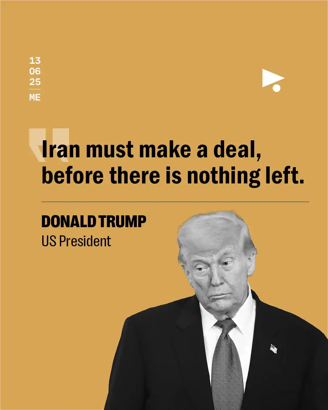 Image from Megaphone News: _News_ | *Trump tells Iran to make the deal before it’s too late* 👇  ...
