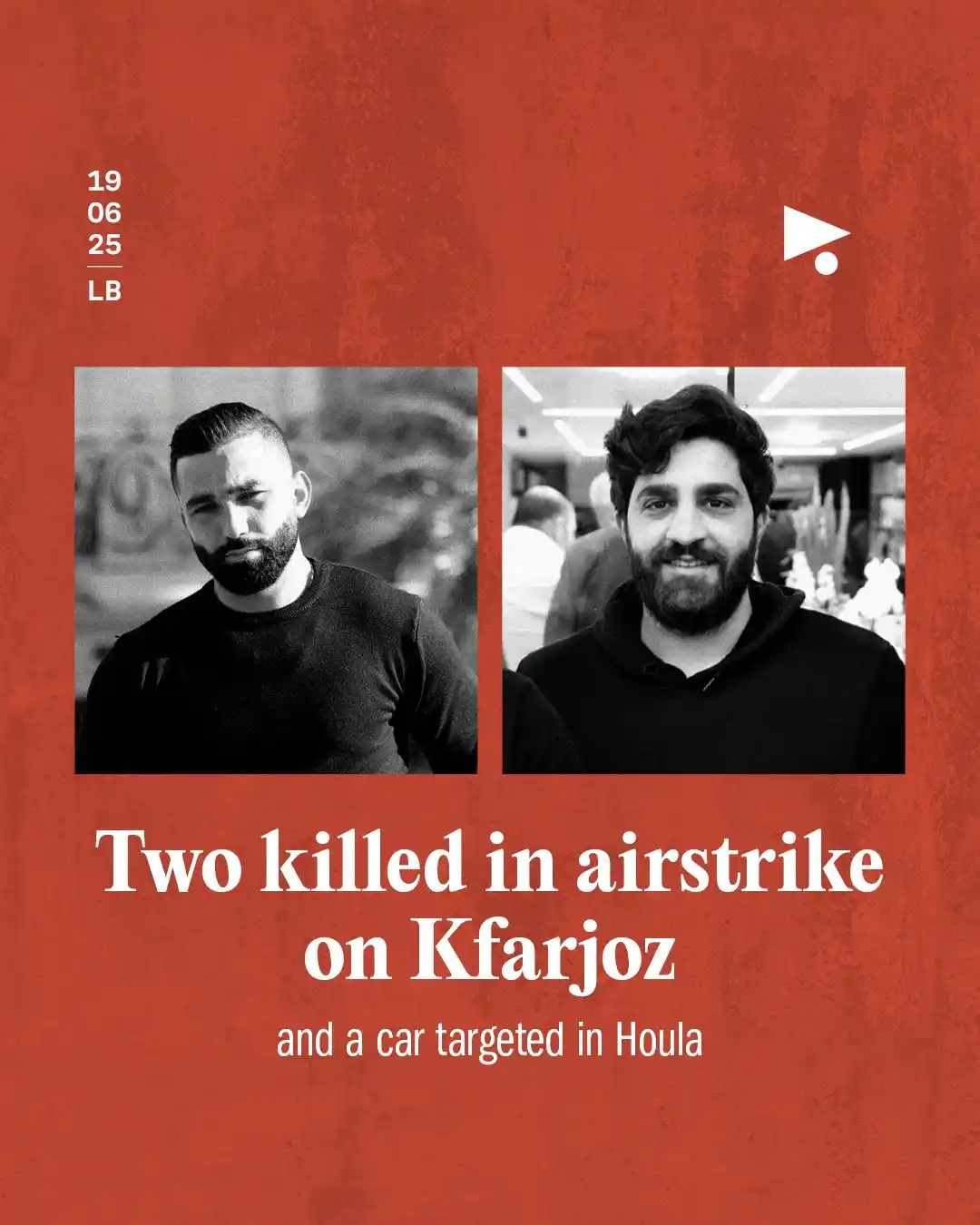 Image from Megaphone News: _News_ | *Two killed in airstrike on Kfarjoz and a car targeted in Hou...