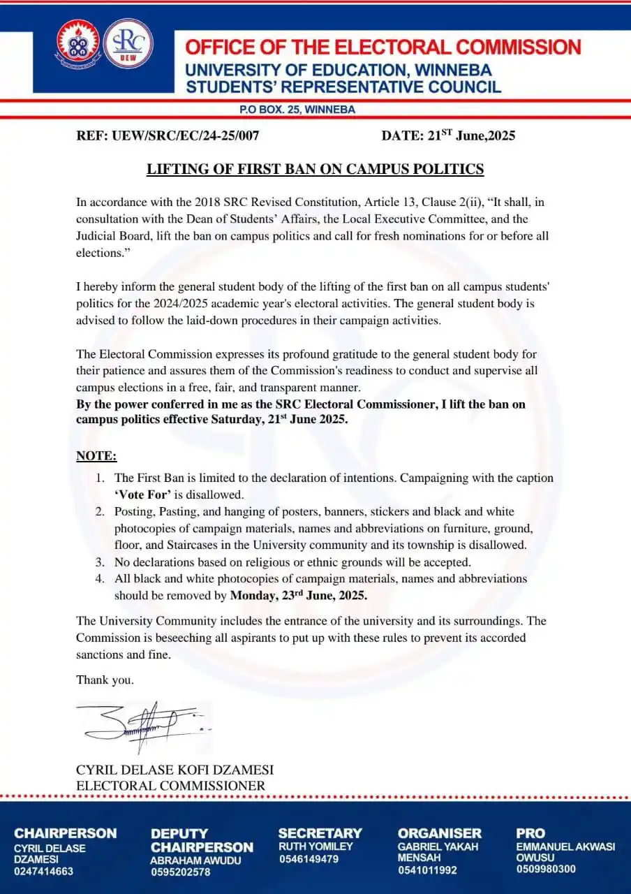 Image from UEW LIVE UPDATES: 🇳🇱🇳🇱🇳🇱🇳🇱🇳🇱🇳🇱🇳🇱🇳🇱🇳🇱🇳🇱🇳🇱 *UEW-SRC*   *UEW - EC*  _...