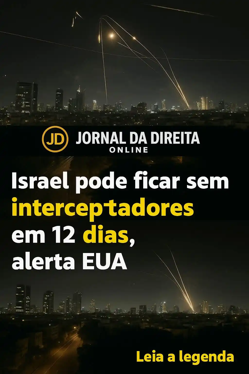 Image from Jornal Da Direita Online: O prolongado conflito com o Irã vem desgastando rapidamente os estoque...