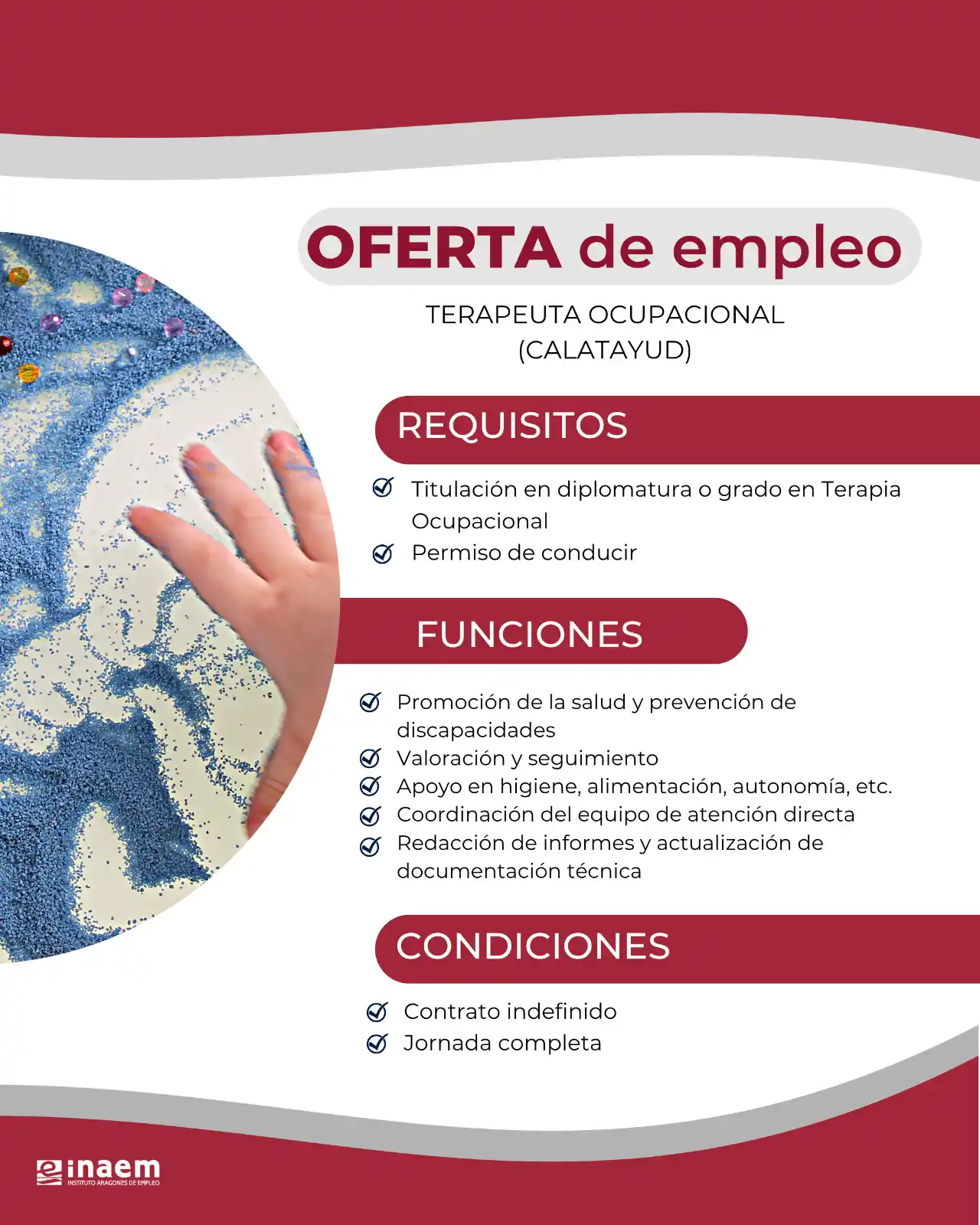 Image from INAEM INFORMA: *OFERTA DE EMPLEO* 📢 Oferta de empleo en *CALATAYUD* 🔉 Se necesita ...