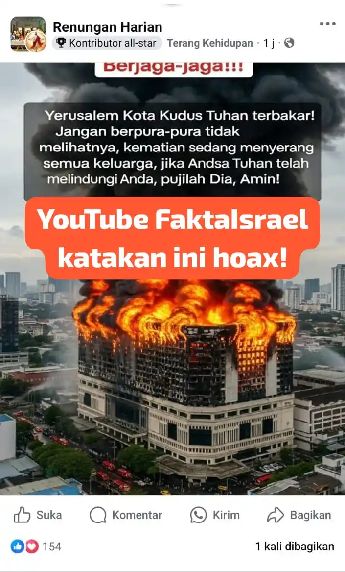 Image from FaktaIsrael: Orang Kristen kok sebar hoax ya?...
