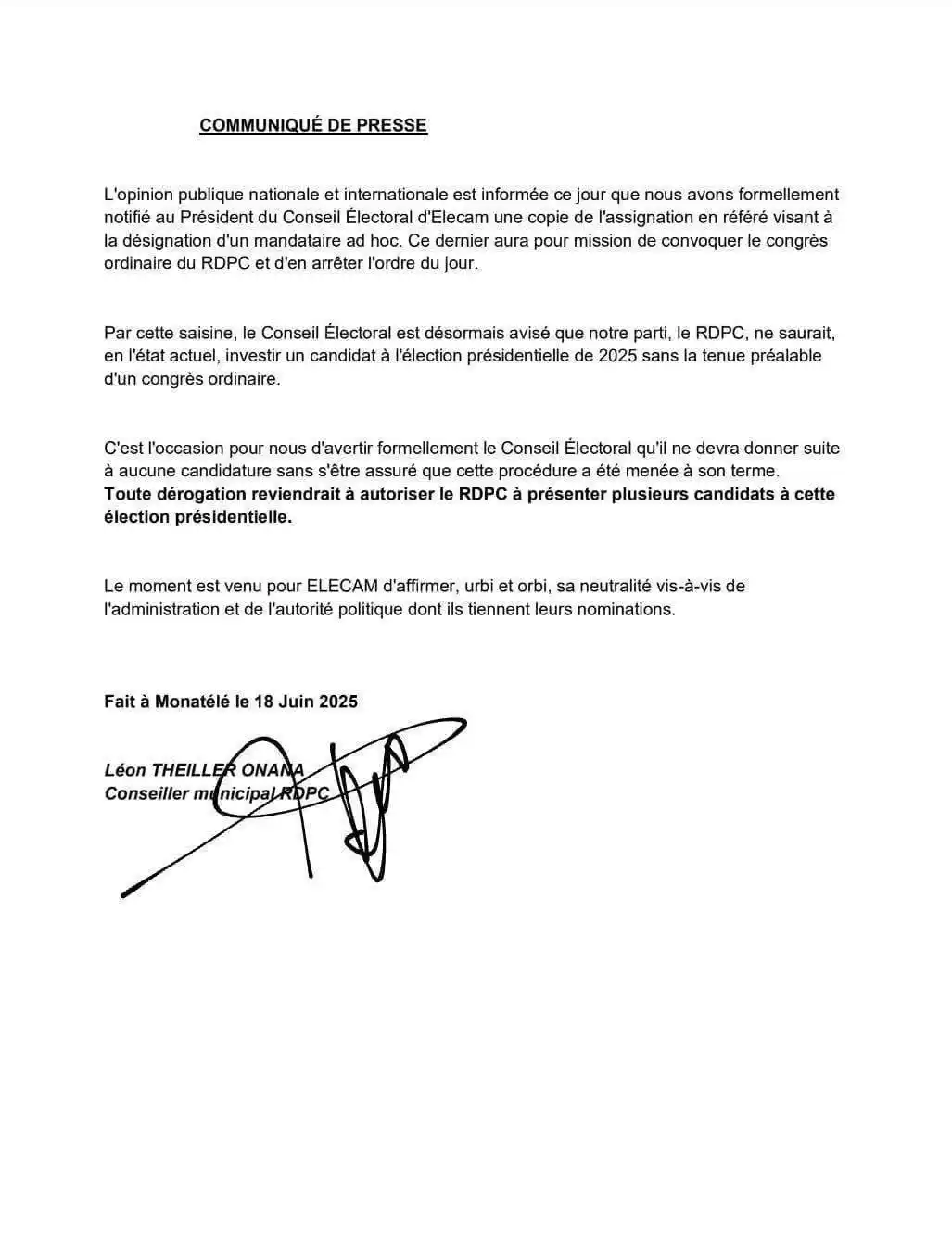 Image from Afrik New's: *🔥 POLITIQUE CAMEROUNAISE | LÉON THEILLER ONANA MET LA PRESSION !* L...