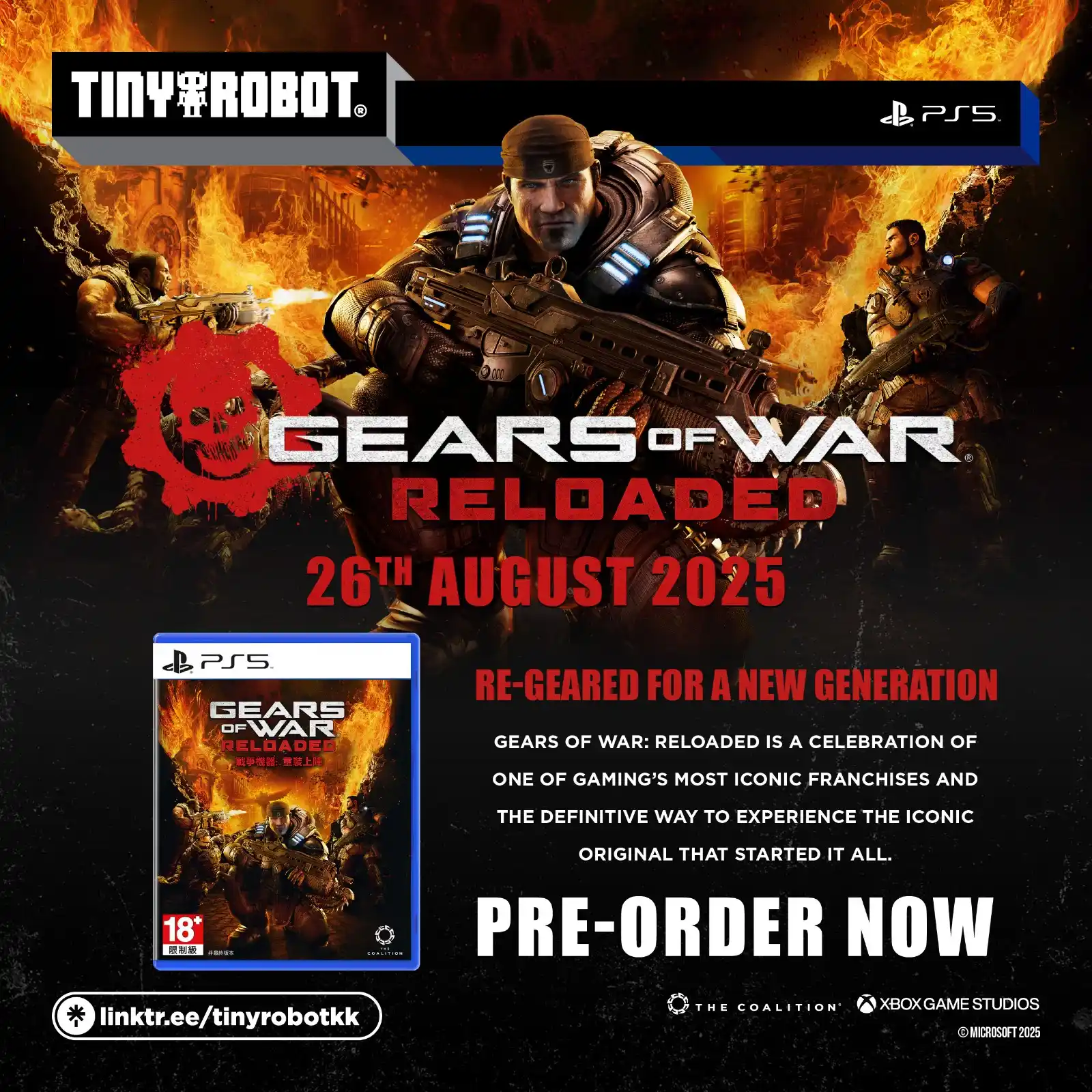 Image from TinyRobot: Pre-Order Gears Of War: Reloaded for PlayStation 5 now at TinyRobot On...
