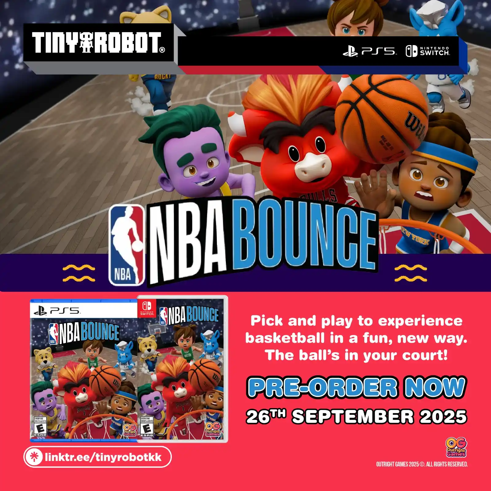 Image from TinyRobot: Pre-Order NBA Bounce for PlayStation 5 and Nintendo Switch now at Tiny...