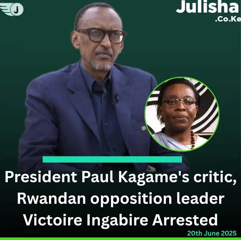 Image from Julisha Digital: Rwanda Arrests Kagame's Critic, Opposition Leader Victoire Ingabire ht...