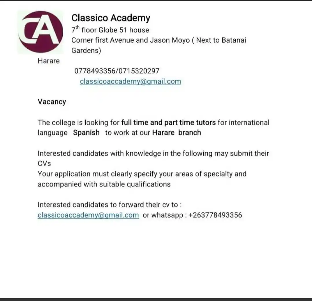 Image from Opportunities In Zimbabwe And Beyond: Spanish Teacher...