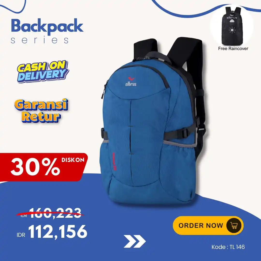 Image from Dropshipper.co.id - Bahan Posting Hari Ini: *Tas Punggung TL 146* Free Raincoat☔ Dilengkapi dengan 2 Saku Botol 🔥...
