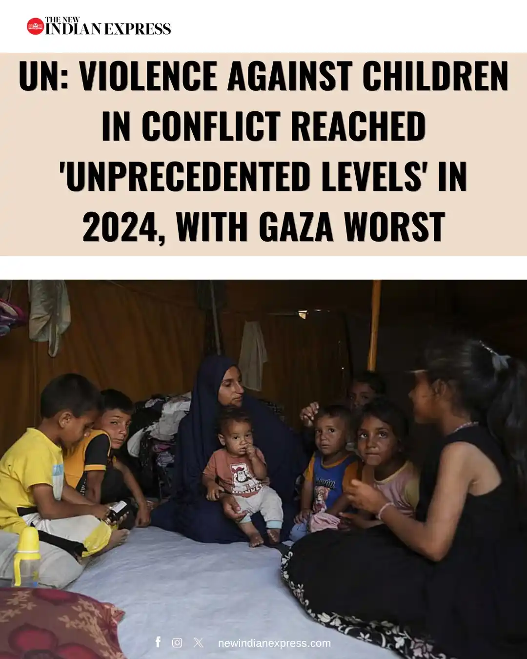 Image from The New Indian Express: “The cries of 22,495 innocent children who should be learning to read ...