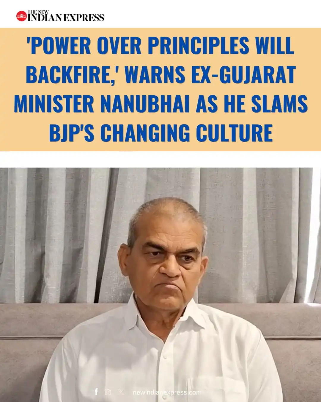 Image from The New Indian Express: “The entire culture of the Bharatiya Janata Party has changed.”    Sen...