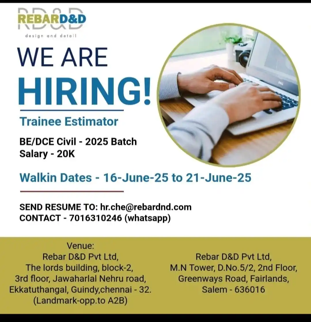 Image from Job Openings: Trainee Estimator -...