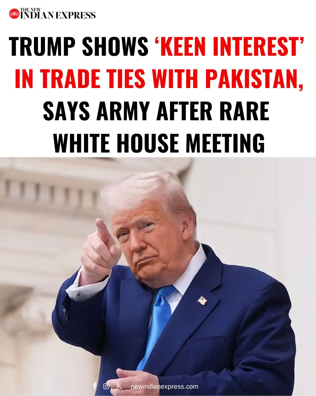 Image from The New Indian Express: US President Donald Trump has expressed "keen interest" in developing ...