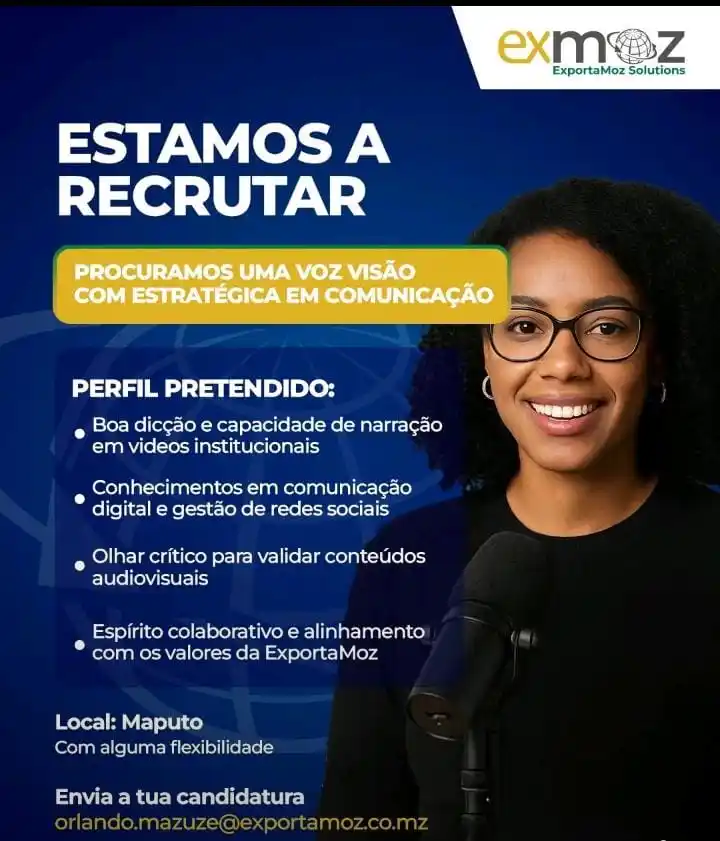 Image from Emprego | Todasvagas 🇲🇿: 📢 Vaga Aberta na ExportaMoz Solutions – Procuramos uma Voz com Visão ...